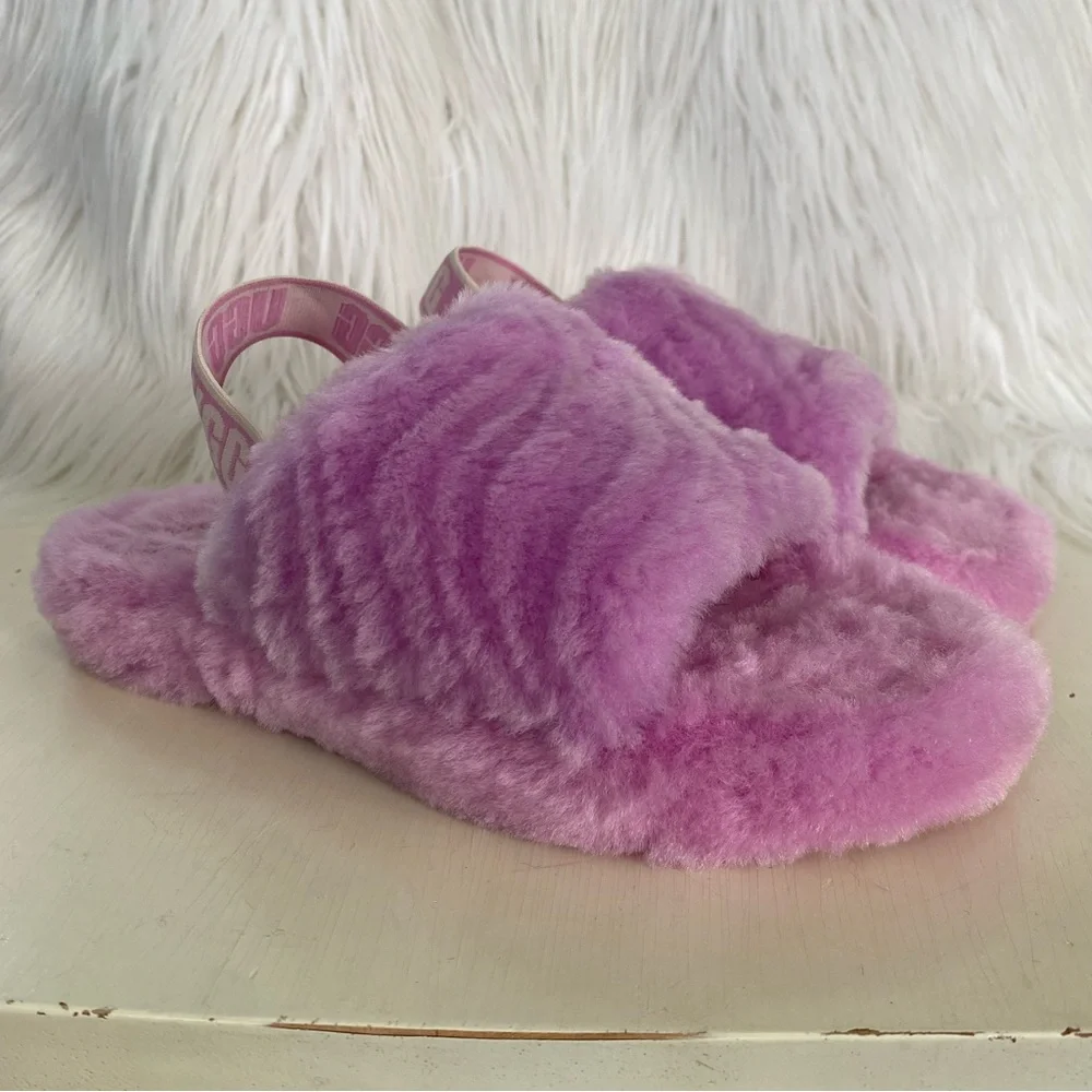 UGG Girls Fuff Yeah Slide Slippers Lavender